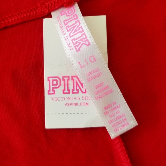 Victoria's Secret PINK Vintage Low Rise Boyshort Panty NWT Silver Glitter Red - Picture 6 of 11